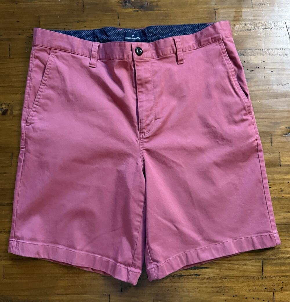 Daniel Hechter Paris Men’s Shorts 36 Coral Pink Stretch Cotton Lyocell Chino